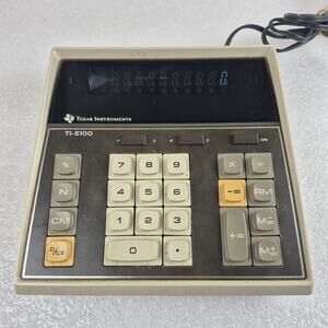 1976 Texas Instruments Electronic Calculator TI-5100 with AC Adapter Vintage